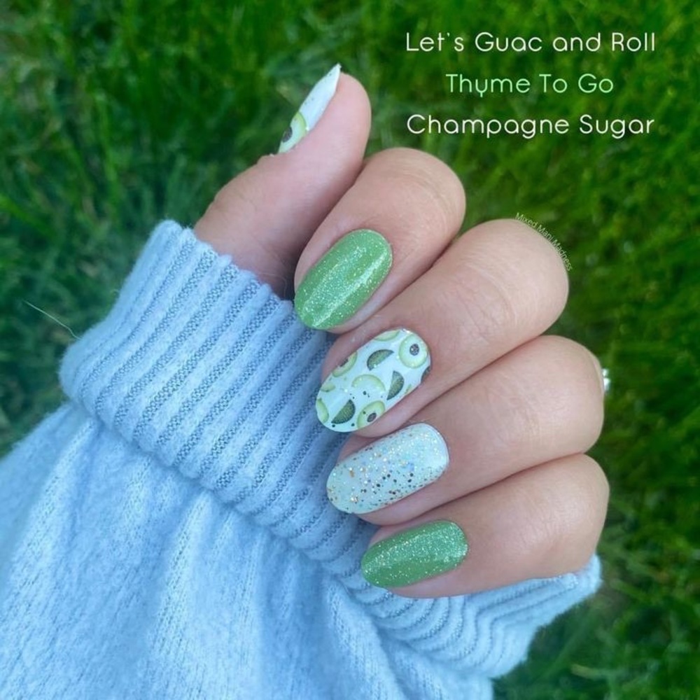 Color Street Avocado and Green Nail Art
